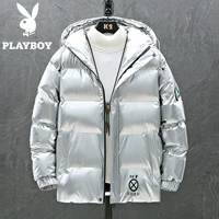 Playboy, глянцевый пуховик, зимняя серебряная удерживающая тепло куртка, 2020 года
