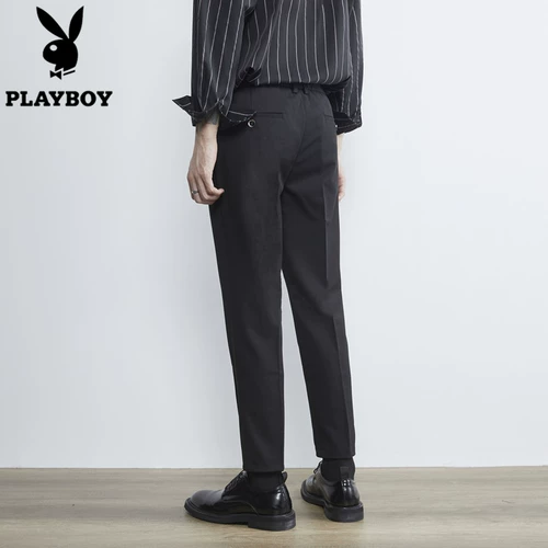 Playboy, костюм, демисезонные трендовые повседневные штаны, свободный прямой крой