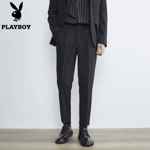 Playboy, костюм, демисезонные трендовые повседневные штаны, свободный прямой крой