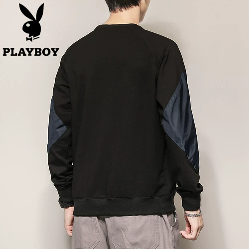 Playboy, осенний трендовый лонгслив с круглым воротником для отдыха, коллекция 2023, в корейском стиле, оверсайз