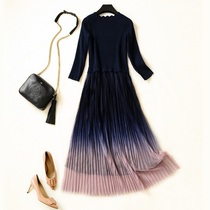 Large size womens clothing autumn winter tennis net red ultra-sensly chubby and fat younger sister slimmer and thin knit sweater to undercoat dress