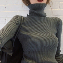 2021 autumn and winter new Korean version trendy with half-high-collar jersey textured temperament commuter light and warm women sweaters