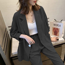 2022 new spring fall Korean version small suit jacket womens clothing online red fashion temperament West suit two suit pants