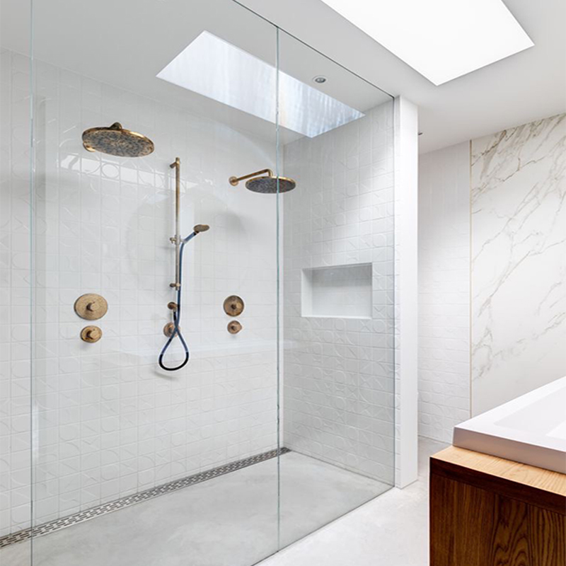 Minima I-shaped flat door open door shower room tempered glass partition Dressing Room Dry Wet separation No rims Bathroom Wash