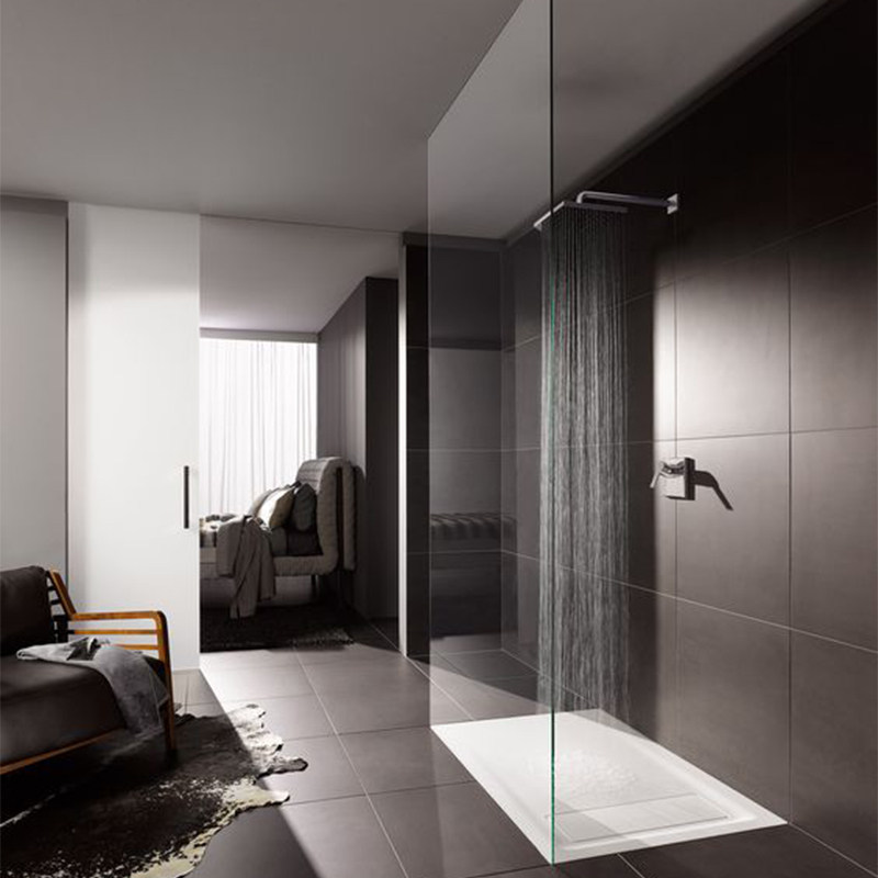 Home simple one-font shower room without border glass partition dry and wet separation makeup room
