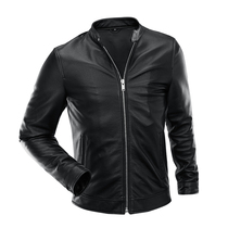 Real leather leather clothing male head layer cow leather youth stand-up collar short-locomotive leather clothing male jacket jacket mens clothing