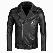 Headlayer Bull Leather Jacket Locomotive Clothing Genuine Leather Leather Clothing Male sashimi Short Handsome Gas Hale Youth Jacket Tide Diagonal Zipper