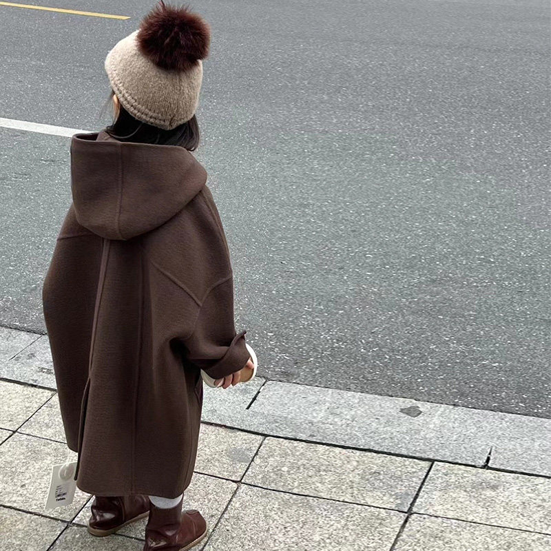 Fashion Yang Korean children's clothes girl double - sided coat 2023 spring red children's clothes thickening coat