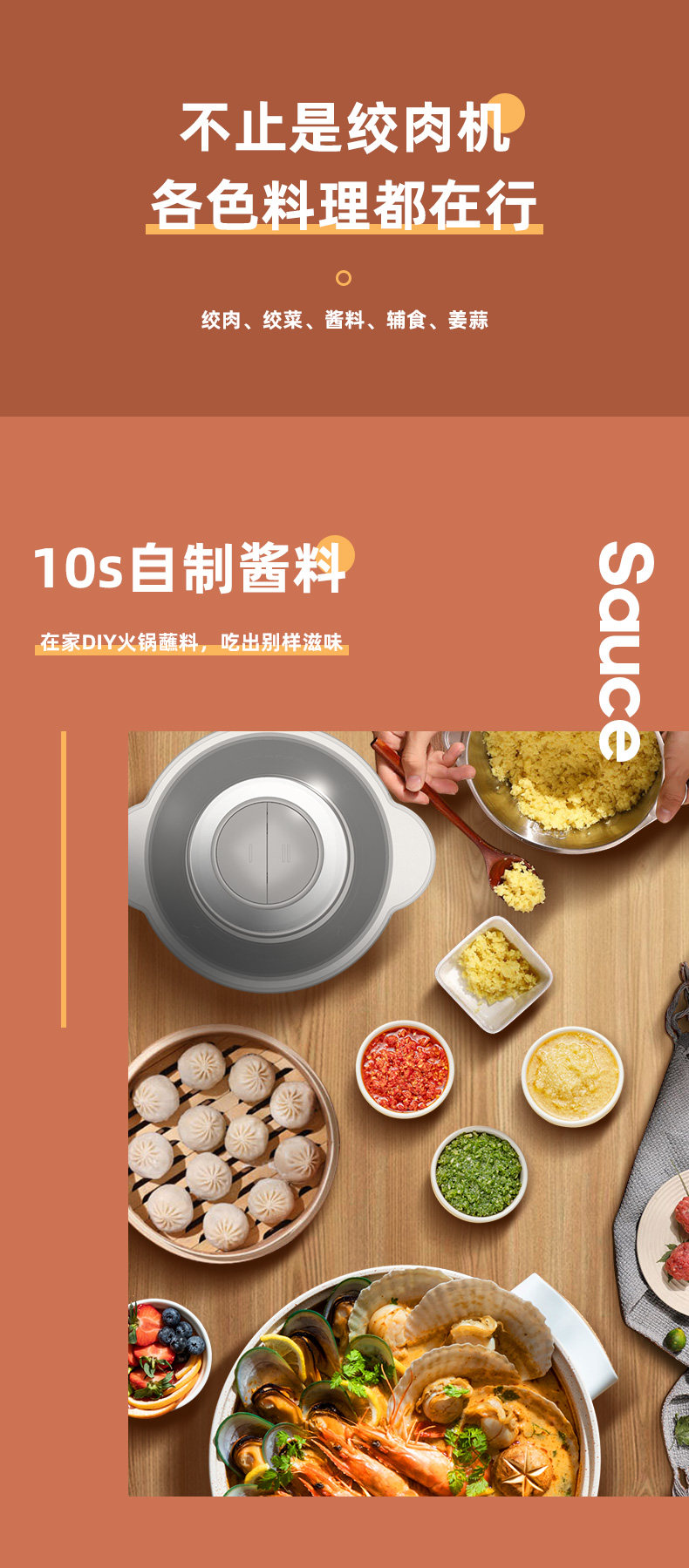 Мясорубка 康佳绞肉机家用辅食机电动小型料理机打肉机蒜蓉搅拌切菜和馅