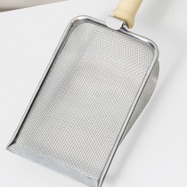 Cat litter shovel fine hole stainless steel metal small particle mineral sand shovel small hole large cat bentonite shovel artifact