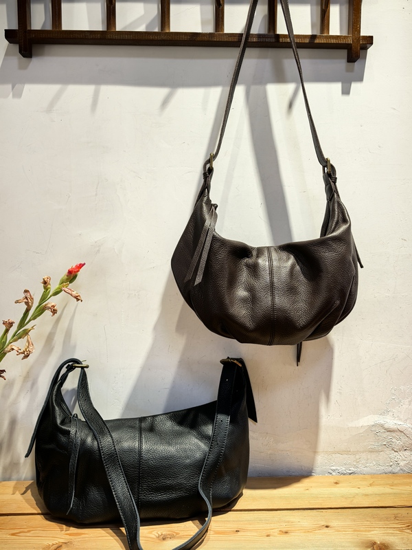 Foreign Trade Export Pure First-Layer Cowhide Leather Lychee Pattern Single Shoulder Crossbody Bag Croissant Bag