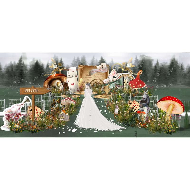 X017 Niche Alice in Wonderland Outdoor Wedding Renderings Psd Source File Alice Wedding Materials X017 Niche Alice in Wonderland Outdoor Wedding Renderings Psd Source File Alice Wedding Materials