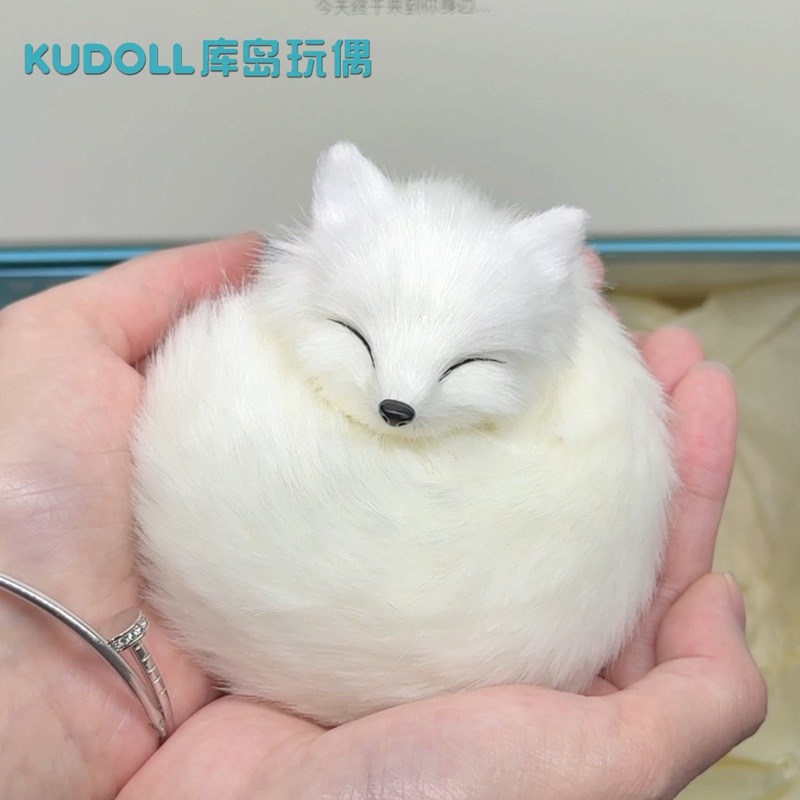 Kudoll Cute White Fox Plush Pendant, Realistic Super Adorable Mink Fur Bag Decoration Gift Kudoll Cute White Fox Plush Pendant, Realistic Super Adorable Mink Fur Bag Decoration Gift