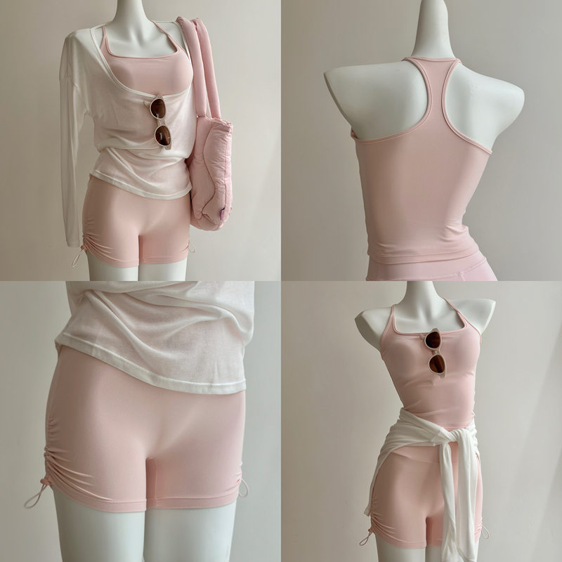 Summer Fitness Outfit for Women, Quick-Drying Breathable Yoga Top with Chest Pads, Sports Vest, Running Fitness Pants