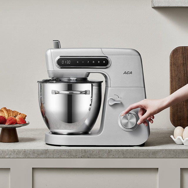 Aca/North American Electric Appliance Chef Machine for Home Use, Small Multi-Functional Dough Mixer, Kneading, Mixing, Whipping Cream and Egg Whites