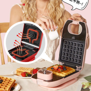 Aca North American Appliances Household Small Multi-Functional Bread Toasting, Sandwich, Barbecue, Fried Egg, Waffle Breakfast Machine