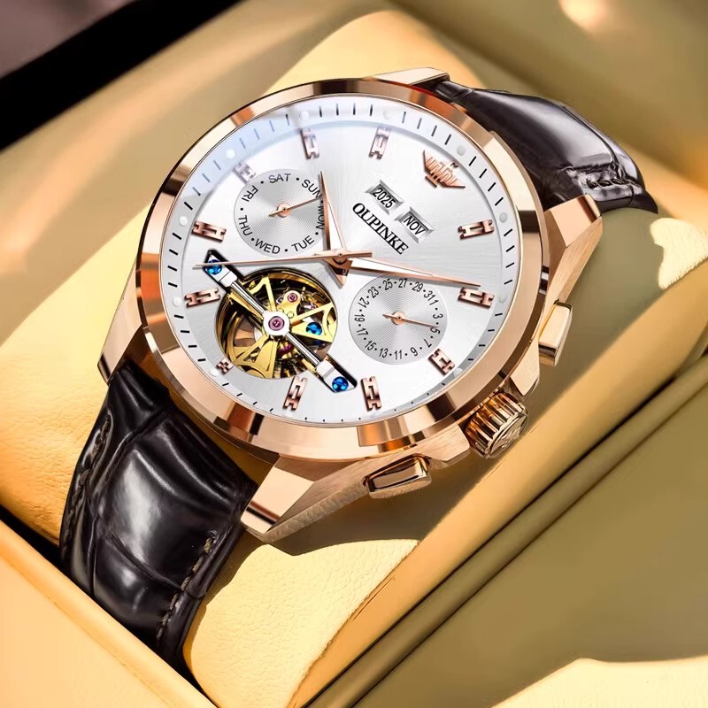 Swiss Certified Genuine Brand-Name Watches for Men, Fully Automatic Mechanical Watches, Fashionable and Multi-Functional, New High-End Men's Watches, Trendy