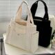 Large-Capacity Canvas Bag for Women 2024 New Trendy College Student Class Tote Bag Versatile Shoulder Tote Commuter Bag