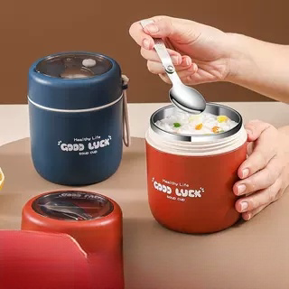 2025 New Model Lunch Box Thermos Cup for Women, Insulated Water Cup, Breakfast Cup with Lid and Spoon, Porridge and Soup Pot, Compact and Portable