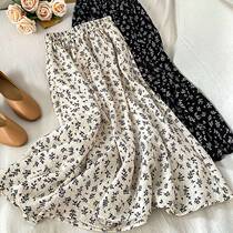 Spring and summer small body skirt high waist retro-shattered flower skirt long-range skirt
