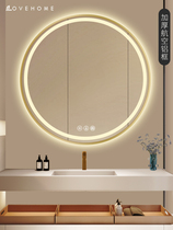 Aluminum alloy smart bathroom mirror led mirror with light touch screen wall hanging round mirror bathroom anti-fog makeup mirror