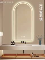 Bathroom smart mirror touch screen bathroom mirror led light mirror wall hanging beauty salon dressing table makeup mirror with light
