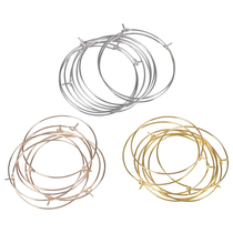 50Pcs Lot Hoops Earrings Circle Earwire Jewelry Findings Wir