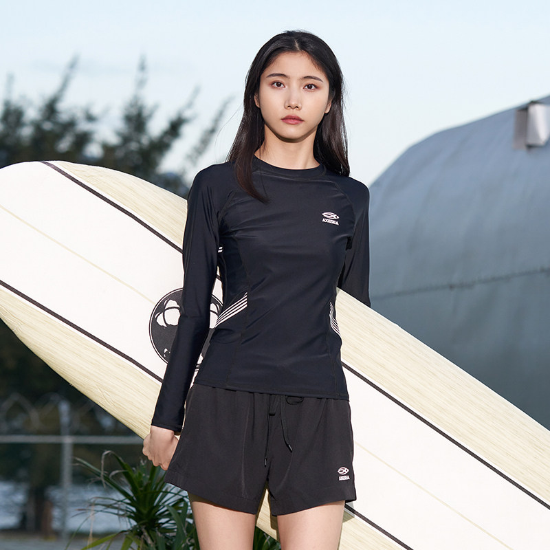 AXESEA jellyfish female skinny snorkeling speed dry sunscreen long sleeve split surfing swimsuit smart plastic coat