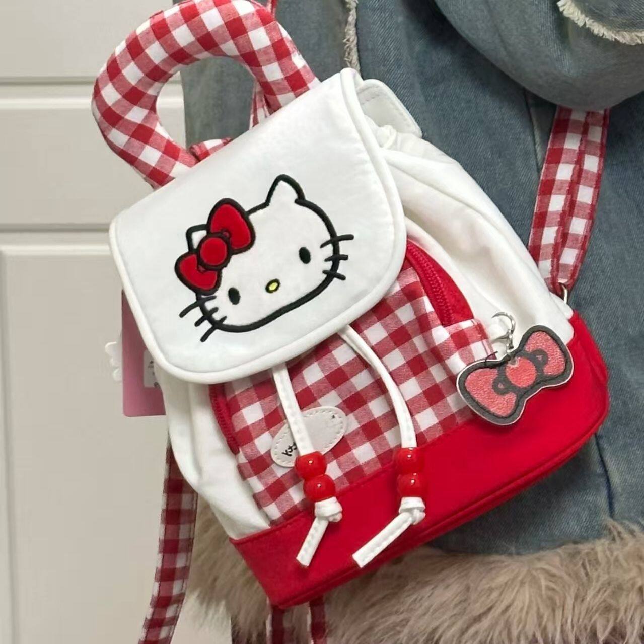オリジナルラッキークロスボディバッグ、キュートな新スタイル、ハローキティバックパック/ハンドバッグ、子供用クリスマスバックパック