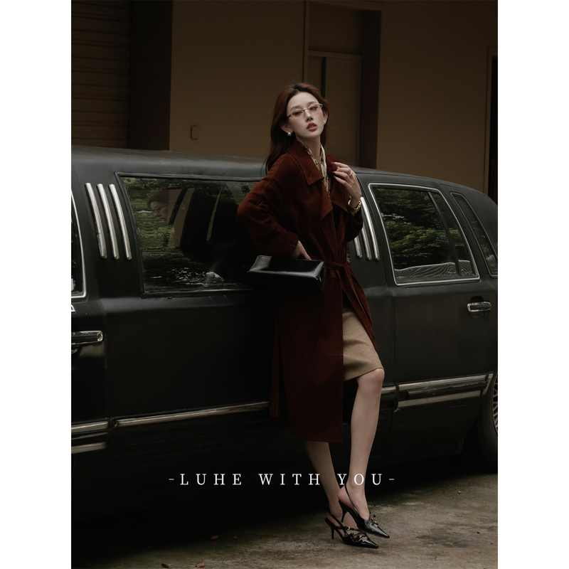 Luhe [Encountering Seattle] Soul Leather Trench Coat Kenyan Sheepskin Leather Trench Coat Jacket