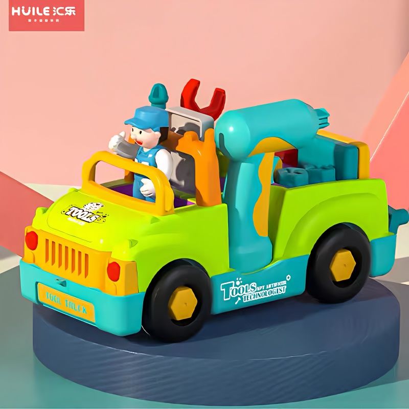 Tandem Lotte 789 Electric Removable Children's Toy Truck Screwing Screw Tool Engineering Car Boy Puzzle Assembly Toy-Taobao