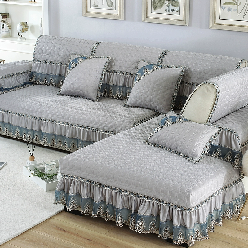 Sofa đệm bốn mùa phổ vải chống trượt đệm phòng khách phong cách châu Âu bao gồm tất cả bao gồm phổ quát sofa lưng đệm khăn - Ghế đệm / đệm Sofa