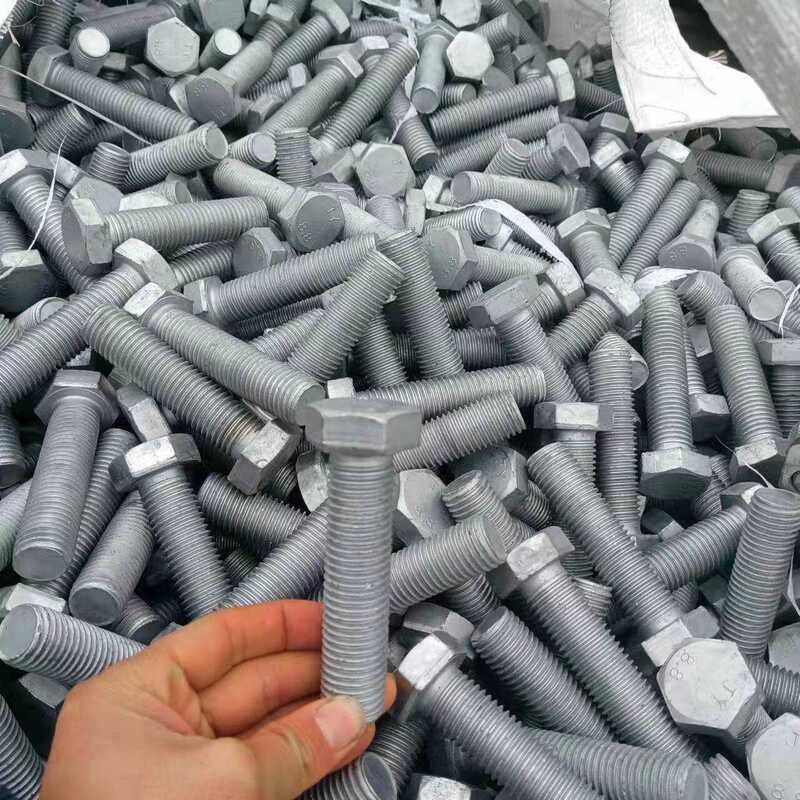 [Factory Direct Sales] 8.8 Hot-Dip Galvanized External Hexagon Q235 Screws Photovoltaic Bolts Hot-Dip Zinc Iron Tower Bolts