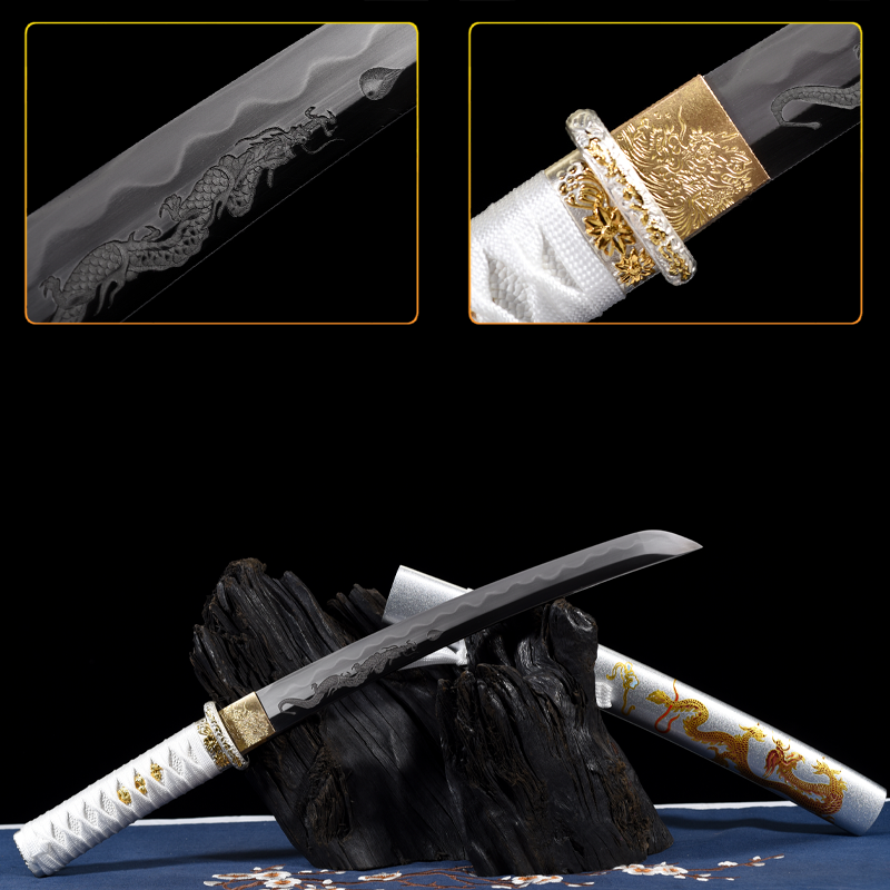 小乾坤刀黒得意木紫銅金 武具　模造刀 居合刀 肋差 短刀 小乾坤刀黒得意木紫銅金 武具 模造刀 居合刀 肋差 短刀