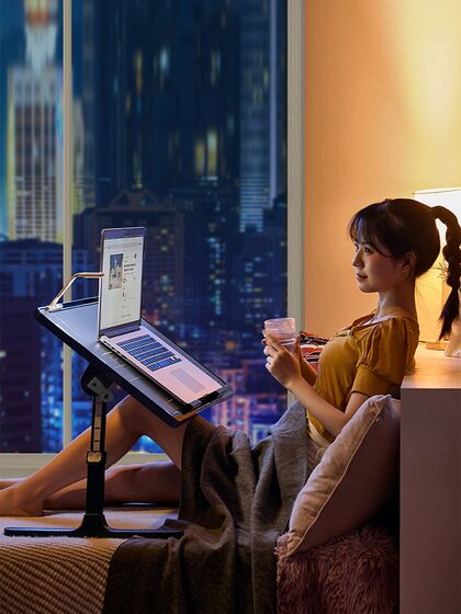 Bedside Computer Lazy Desk Study Stand, Adjustable Height Small Table, Student Desk, Reading Stand, Dormitory Foldable