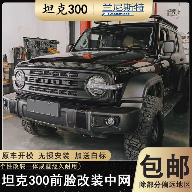 Suitable for TANK tank 300 front face modification, China Net Ares style decorative grille metal accessories