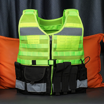 Service fluorescent yellow stab-proof vest vest tactical black breathable reflective clothing protective equipment security vest