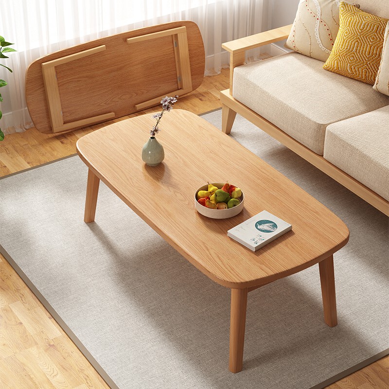 Japanese-Style Solid Wood Foldable Coffee Table for Home Use, Simple Small Apartment Small Table, Natural Wood Multifunctional Low Table, Tea Table Japanese-Style Solid Wood Foldable Coffee Table for Home Use, Simple Small Apartment Small Table, Natural Wood Multifunctional Low Table, Tea Table