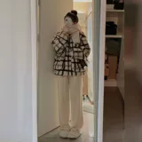 Бархатная куртка, штаны, зимний утепленный комплект