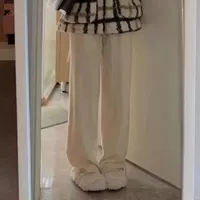 Белые флисовые штаны для отдыха