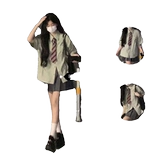 Летний комплект, рубашка, галстук, юбка в складку, подходит для подростков, 3 предмета