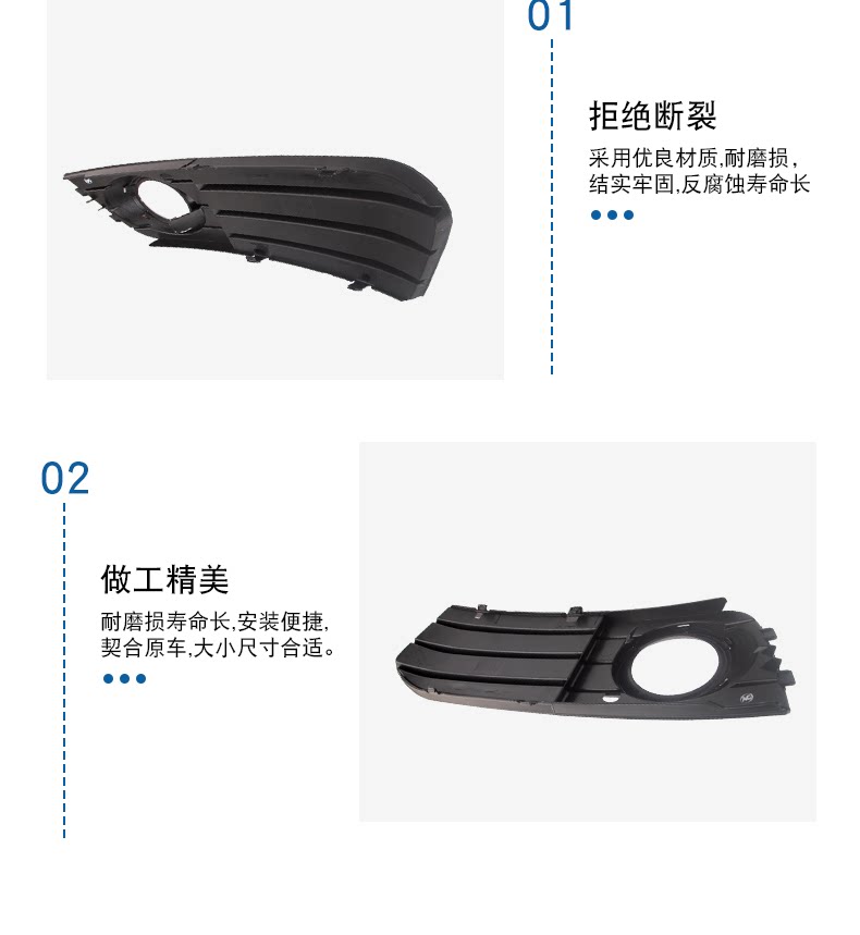 Suitable for 08-22 Audi A4L fog lamp frame sports anti-fog lamp net grille front bumper lower middle net cover