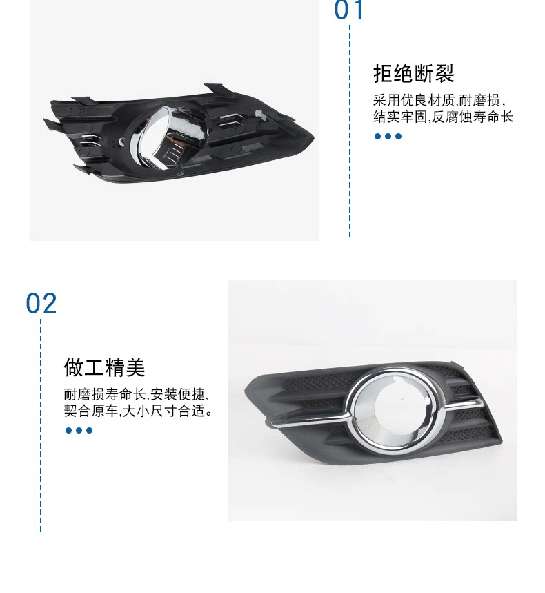 Gm1039172 Is Suitable for 13-15 Buick Encore Fog Light Frame with Bright Strip and Bright Circle