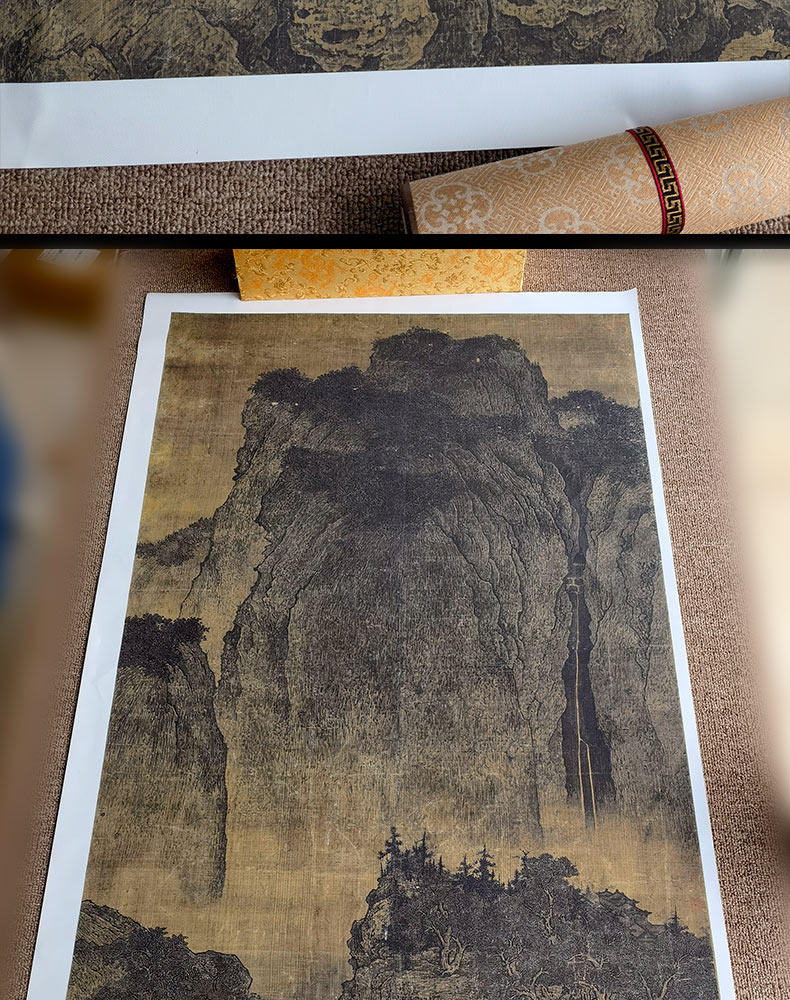 9ZRT范宽 溪山行旅图原大真迹高清微喷复刻名家山水竖轴挂画临摹-阿里巴巴