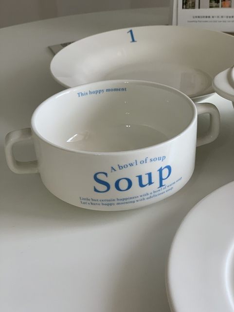 Anmuliangpin Nordic Ins Internet celebrity blogger English letter ceramic tableware plate dining set