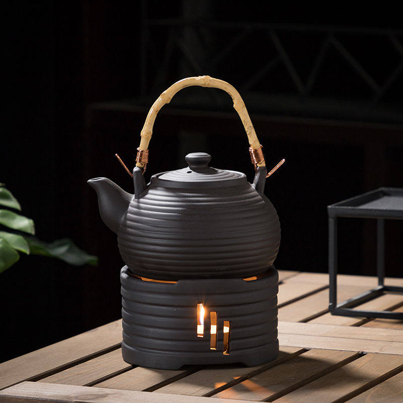 Japanese-style retro ceramic tea warmer teapot candle tea stove scented tea warm tea small warm tea set tea ceremony accessories glass