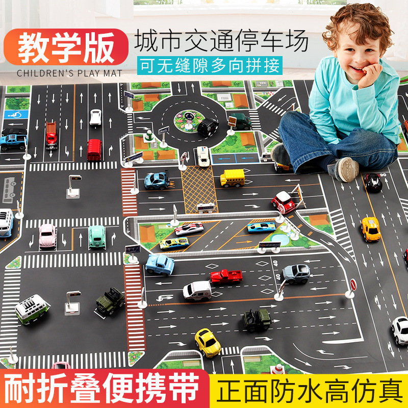 Toy Car Mat City Road Model for Toddlers, Car Track Mat, Play Car Road Sign Map Carpet, Large Size Toy Car Mat City Road Model for Toddlers, Car Track Mat, Play Car Road Sign Map Carpet, Large Size
