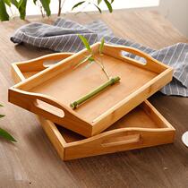 Bamboo Wood Tray Rectangular Tea Tray Solid Wood Home Utilita Tea With Water Glass Tray Day Wood Bread Wood Dinner Plate