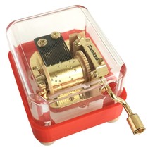 Shake à main Golden Sankyo Core Celluloid Music Box Octaonic Box Transparent Square Box Children Toys Sky City