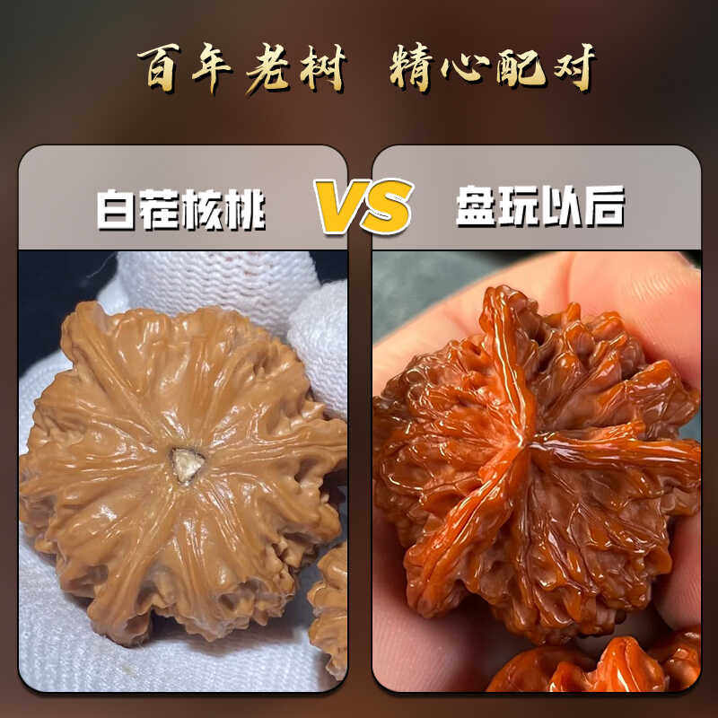 野生文玩核桃：天然三棱正奔盘山闷尖狮子头，收藏级异形盘玩手把件，你